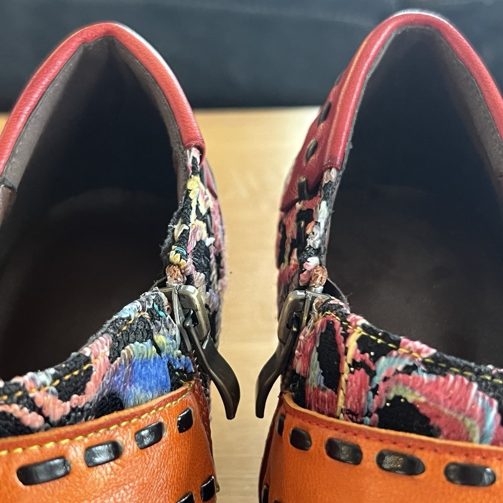 Colorful Floral Mary Jane Heels Chunky Heel Boho EU 38 Whimsical Art Teacher - Picture 3 of 8